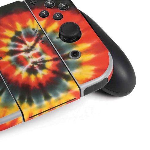 Liquid Blue Tie Dye - Rasta Spiral Nintendo Switch OLED (2021) Skin