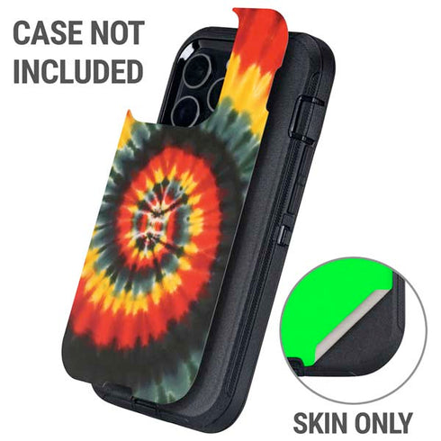Liquid Blue Tie Dye - Rasta Spiral Otterbox Defender iPhone Skin