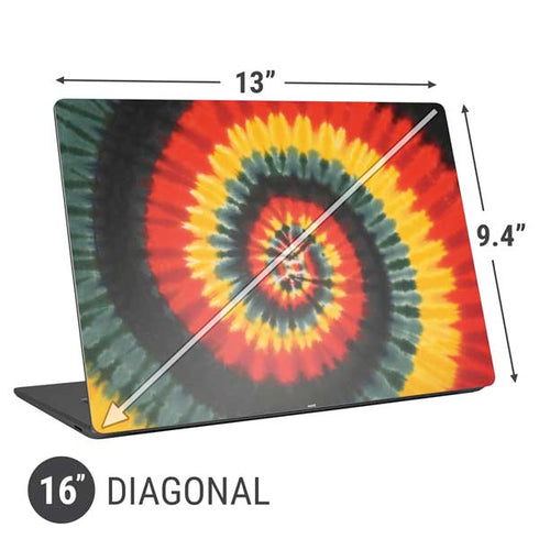 Liquid Blue Tie Dye - Rasta Spiral Universal Laptop 16in (13 x 9.4in) Skin