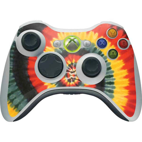 Liquid Blue Tie Dye - Rasta Spiral Xbox 360 Wireless Controller Skin