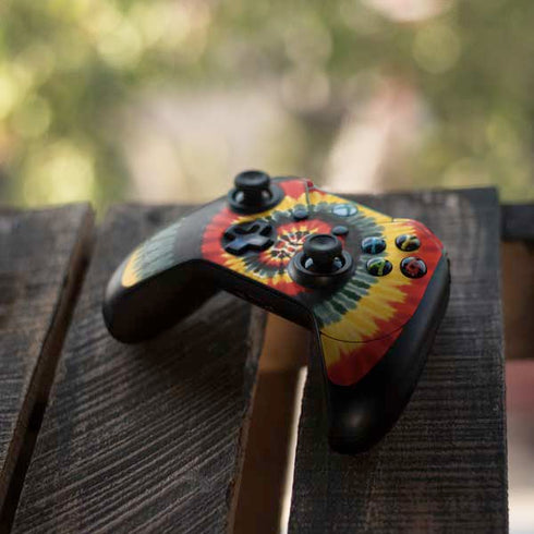 Liquid Blue Tie Dye - Rasta Spiral Xbox One Elite Controller Skin