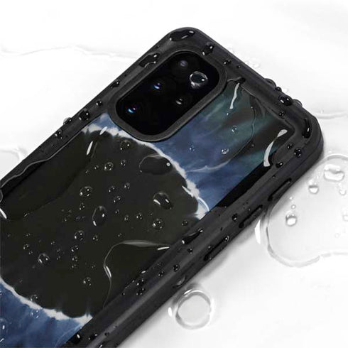 Liquid Blue Tie Dye - Sunflower Galaxy S20 Plus Waterproof Case