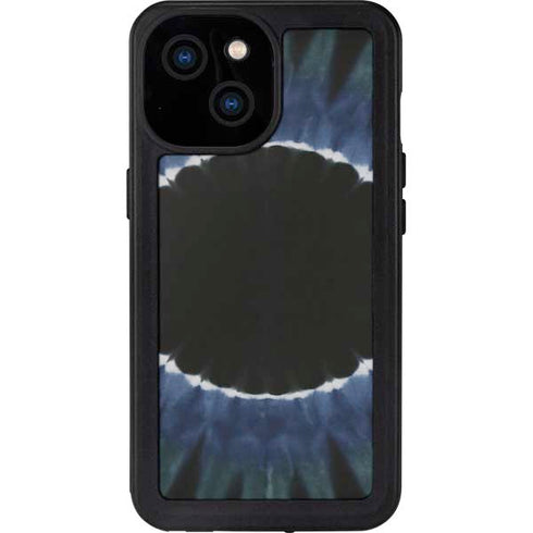 Liquid Blue Tie Dye - Sunflower iPhone 15 Waterproof Case