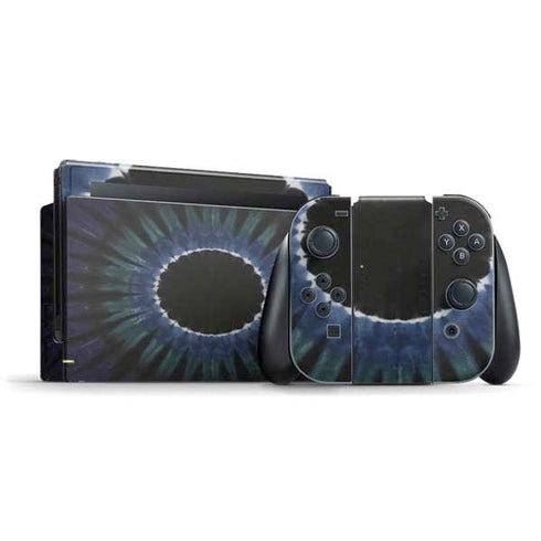 Liquid Blue Tie Dye - Sunflower Nintendo Switch Bundle Skin