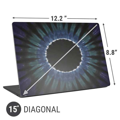 Liquid Blue Tie Dye - Sunflower Universal Laptop 15in (12.2 x 8.8in) Skin