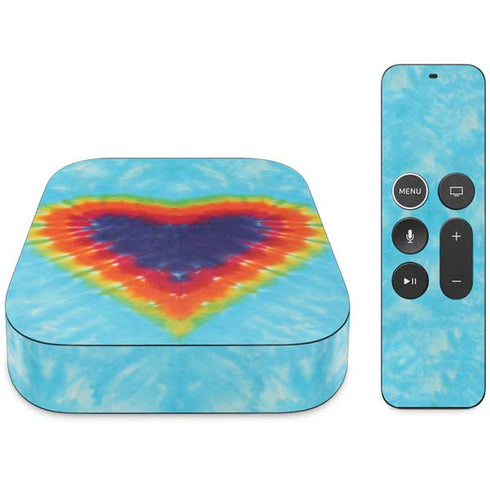 Liquid Blue Tie Dye Heart Apple TV Skin