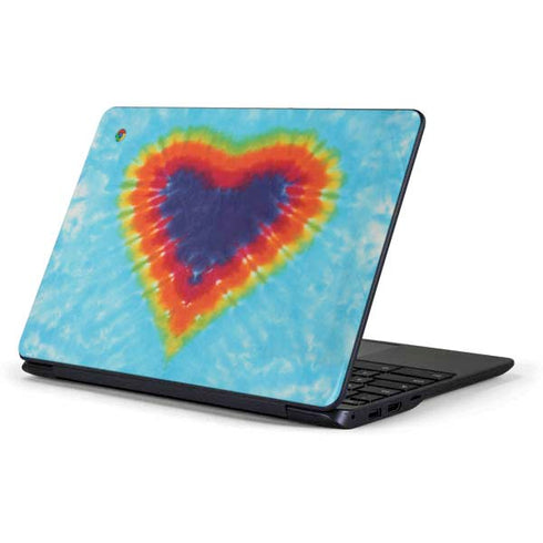 Liquid Blue Tie Dye Heart Samsung Chromebook Skin