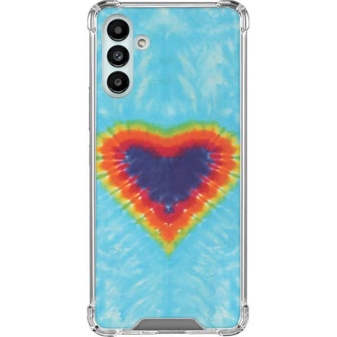 Liquid Blue Tie Dye Heart Galaxy A13 5G Clear Case