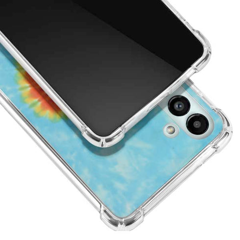 Liquid Blue Tie Dye Heart Galaxy A13 5G Clear Case