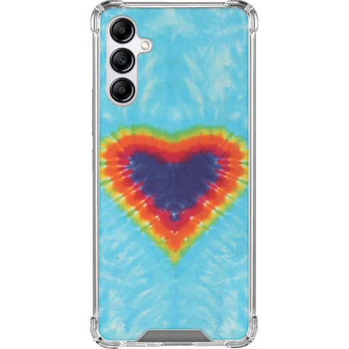 Liquid Blue Tie Dye Heart Galaxy A14 5G Clear Case