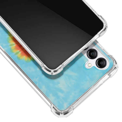 Liquid Blue Tie Dye Heart Galaxy A14 5G Clear Case