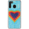 Liquid Blue Tie Dye Heart Galaxy A21 Clear Case