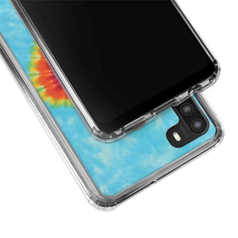 Liquid Blue Tie Dye Heart Galaxy A21 Clear Case