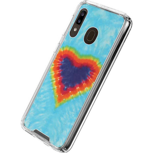 Liquid Blue Tie Dye Heart Galaxy A30 Clear Case
