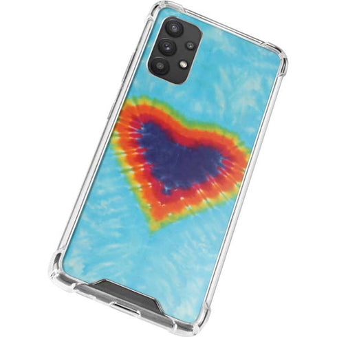 Liquid Blue Tie Dye Heart Galaxy A32 5G Clear Case