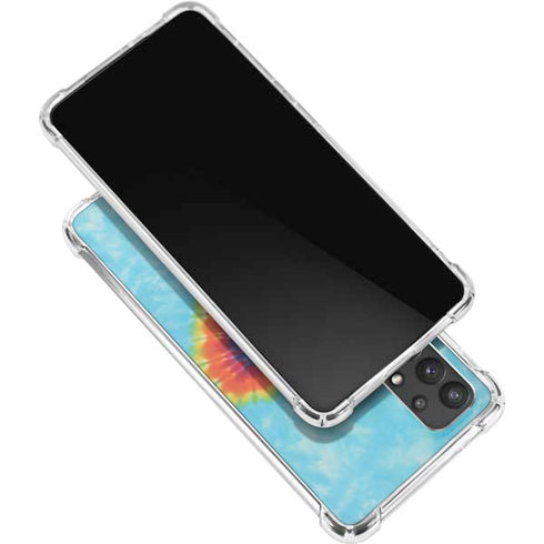 Liquid Blue Tie Dye Heart Galaxy A32 5G Clear Case