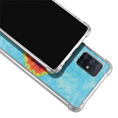 Liquid Blue Tie Dye Heart Galaxy A51 5G Clear Case