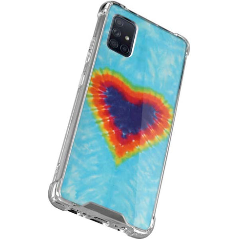 Liquid Blue Tie Dye Heart Galaxy A51 5G Clear Case