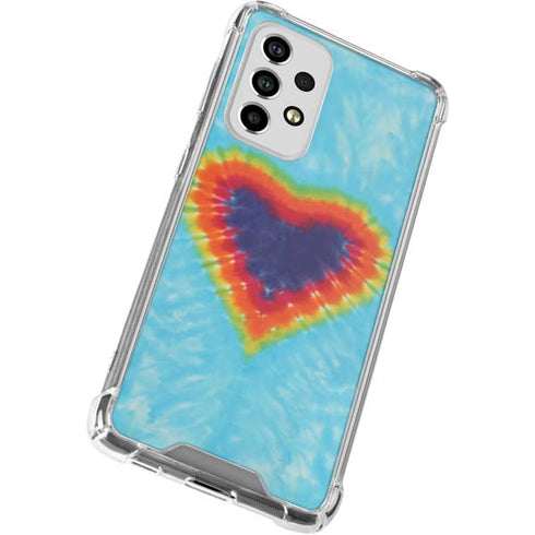 Liquid Blue Tie Dye Heart Galaxy A53 5G Clear Case