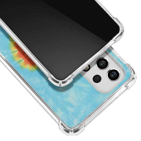 Liquid Blue Tie Dye Heart Galaxy A53 5G Clear Case