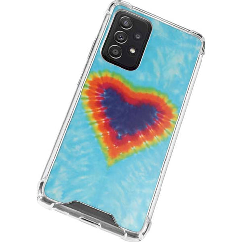 Liquid Blue Tie Dye Heart Galaxy A72 5G Clear Case