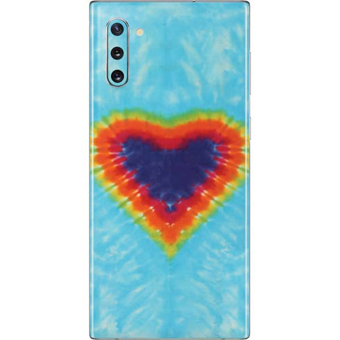 Liquid Blue Tie Dye Heart Galaxy Note 10 Skin