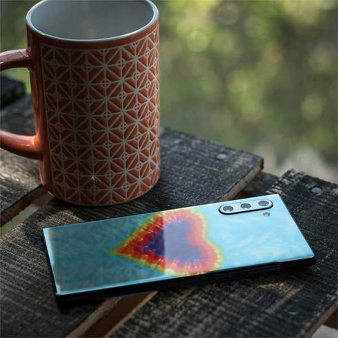 Liquid Blue Tie Dye Heart Galaxy Note 10 Skin