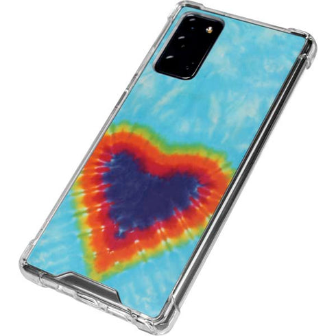 Liquid Blue Tie Dye Heart Galaxy Note20 5G Clear Case