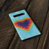 Liquid Blue Tie Dye Heart Galaxy S10 Skin