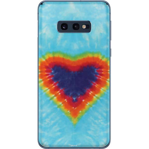 Liquid Blue Tie Dye Heart Galaxy S10e Skin