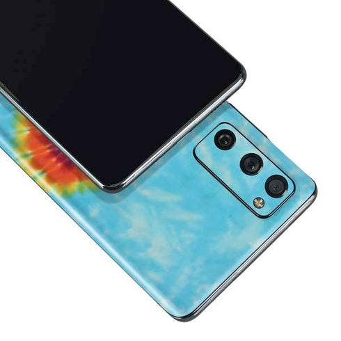 Liquid Blue Tie Dye Heart Galaxy S20 Fan Edition Skin