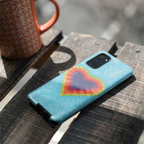 Liquid Blue Tie Dye Heart Galaxy S20 Plus Pro Case
