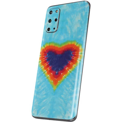 Liquid Blue Tie Dye Heart Galaxy S20 Plus Skin