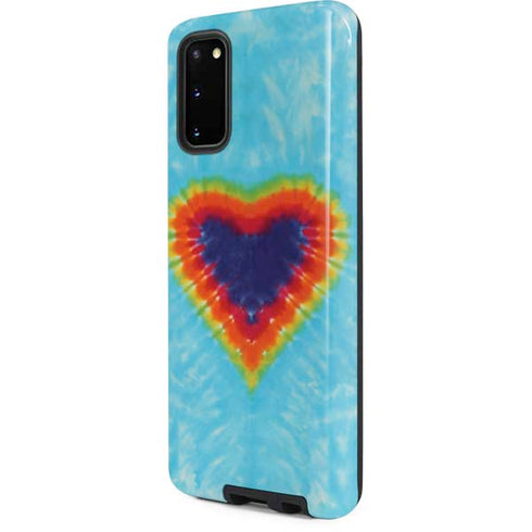 Liquid Blue Tie Dye Heart Galaxy S20 Pro Case