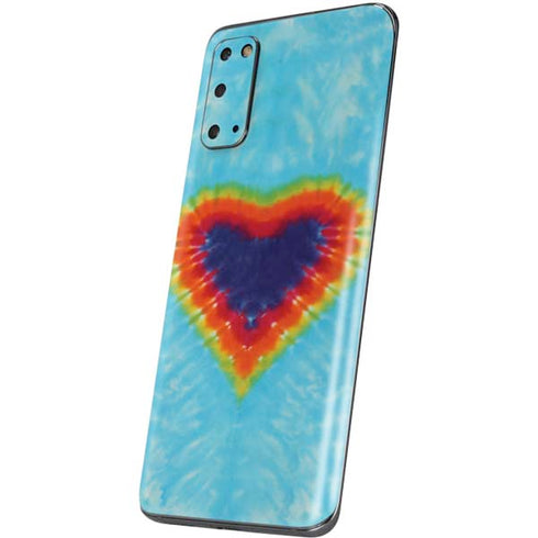 Liquid Blue Tie Dye Heart Galaxy S20 Skin