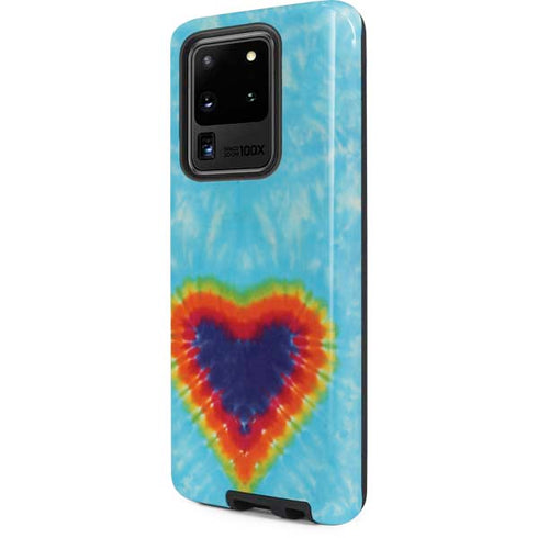 Liquid Blue Tie Dye Heart Galaxy S20 Ultra 5G Pro Case