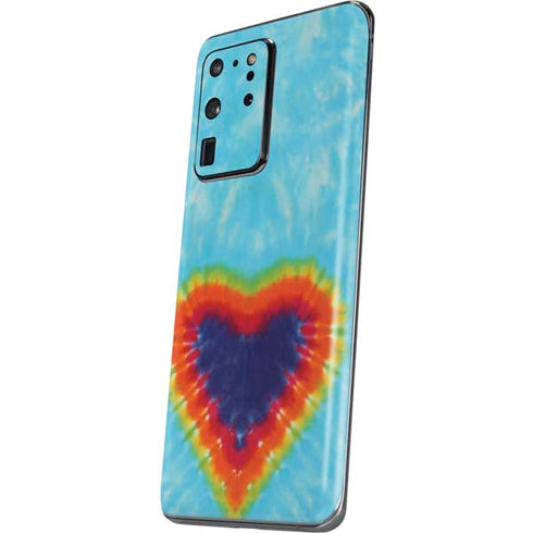 Liquid Blue Tie Dye Heart Galaxy S20 Ultra 5G Skin