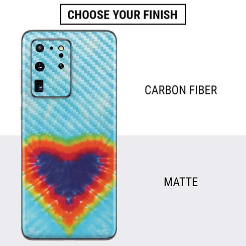 Liquid Blue Tie Dye Heart Galaxy S20 Ultra 5G Skin