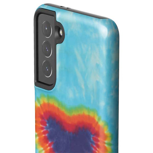 Liquid Blue Tie Dye Heart Galaxy S21 5G Pro Case