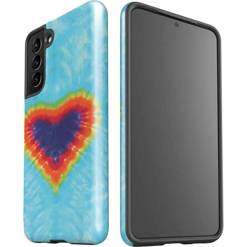 Liquid Blue Tie Dye Heart Galaxy S21 5G Pro Case