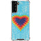 Liquid Blue Tie Dye Heart Galaxy S21 FE Clear Case