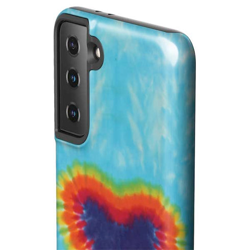 Liquid Blue Tie Dye Heart Galaxy S21 Plus 5G Pro Case
