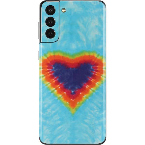 Liquid Blue Tie Dye Heart Galaxy S21 Plus 5G Skin