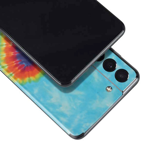 Liquid Blue Tie Dye Heart Galaxy S21 Plus 5G Skin