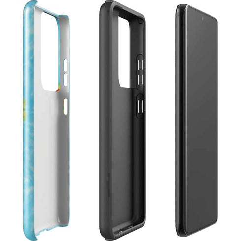Liquid Blue Tie Dye Heart Galaxy S21 Ultra 5G Pro Case