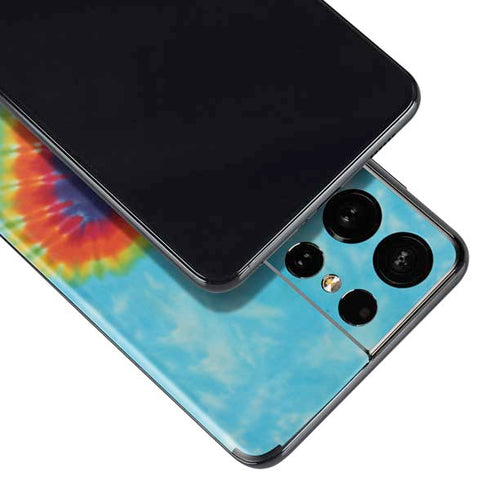 Liquid Blue Tie Dye Heart Galaxy S21 Ultra 5G Skin