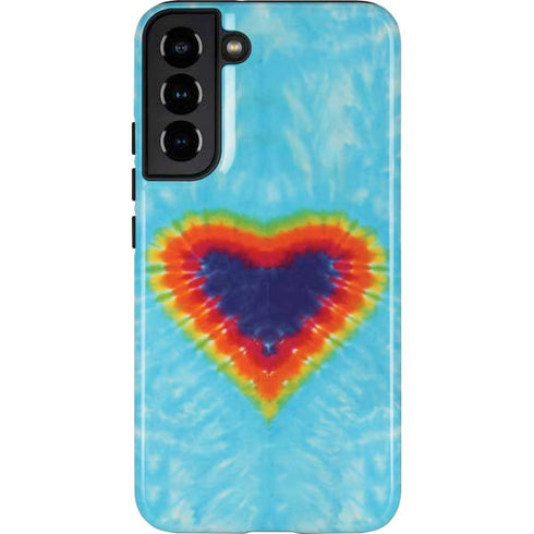 Liquid Blue Tie Dye Heart Galaxy S22 Plus Pro Case