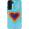 Liquid Blue Tie Dye Heart Galaxy S22 Plus Pro Case