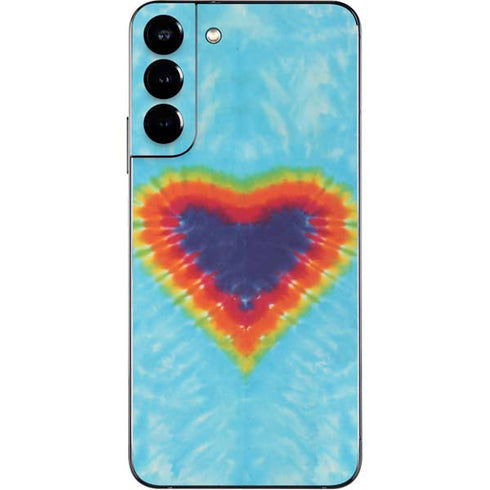 Liquid Blue Tie Dye Heart Galaxy S22 Plus Skin