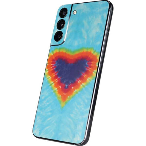 Liquid Blue Tie Dye Heart Galaxy S22 Plus Skin